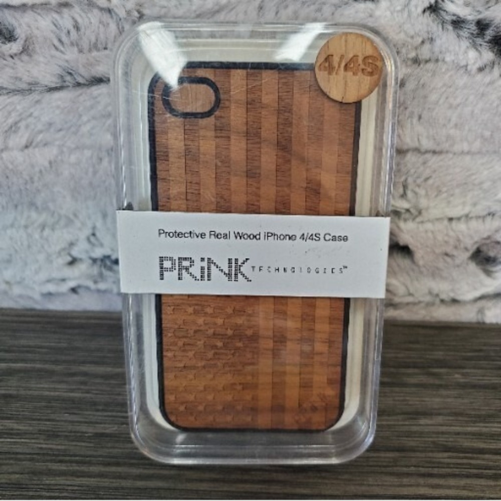 Prink Technologies Real Wood WALNUT American‎ Flag Design iPhone 4/4S Phone Case